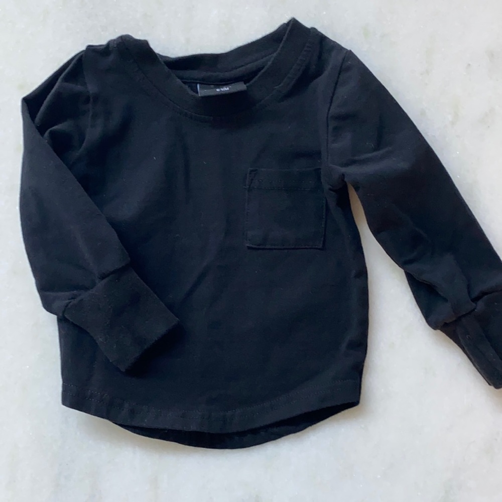 Little Bipsy black long sleeve pocket t